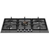 Bertazzoni Serie Heritage P905CHERNE Piano Cottura da Incasso 90 cm 5 Fuochi Gas con dual Wok centrale acciaio smaltato nero opaco con griglie in ghisa