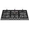 Bertazzoni Serie Heritage P755CHERNE Piano Cottura da Incasso 75 cm 5 Fuochi Gas con dual Wok centrale acciaio smaltato nero opaco con griglie in ghisa