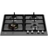 Bertazzoni Serie Heritage P604LHERNE Piano Cottura da Incasso 60 cm 4 Fuochi Gas con dual Wok centrale acciaio smaltato nero opaco con griglie in ghisa