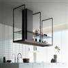 Falmec Europa 175 Black Cappa ad Isola struttura a traliccio con mensola 175 x 60 cm finitura Nero con Area attrezzata porta mestoli - CEUI75.E0P2#ZZZN490F