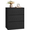 VASAGLE Cassettiera Camera da Letto Moderna con 3 Cassetti | Mobiletto Salvaspazio, 60 x 40 x 75 cm, Antiribaltamento, per Soggiorno, Nero Ebano, Collezione KAILYN, LTS613BE01