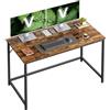 VASAGLE Scrivania per Computer, Postazione Lavoro, 120 x 60 x 76 cm | Scrivania da Ufficio, Studio, Camera da Letto, Soggiorno, Marrone Vintage e Nero Opaco, Collezione BARNET LWD039B01