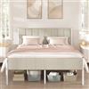 VASAGLE Struttura Letto Matrimoniale, Testiera Imbottita, 160 x 200 cm | Telaio del Letto, Doghe in Acciaio, Regge fino a 500 kg, Montaggio Facile, Beige Cappuccino, Collezione DUPON RMB975LH01