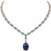 PNG Collana in Argento Sterling 925 con Zaffiro Blu, Topazio e Zircone 17 In