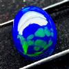AK GEMS AND JEWELLERY Opale Nero Naturale Fire, Cabochon Sfaccettato 14x10mm, 4.1Ct, 1Pz
