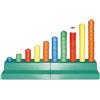 Aurora Store.it Abaco multibase scalare 10 aste con 2 basi insegnamento matematica sussidio didattico scuole elementare 60 pezzi 1-4-6-10 in plastica e con valigetta