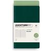 LEUCHTTURM1917 Jottbook A6, A righe, Confezione da 2 Sage, Forest | 59 pagine numerate, 32 asportabili, cucito a filo, tasca a soffietto, taglio pagina colorato