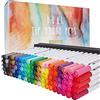 GC QUILL 100 Colori Brush Pen Lettering Pennarelli Doppia Punta Fine Acquerellabili Penne da Colorare per Adulti Bullet Journal,Calligrafia, Dsegno, Mandala GC-100W
