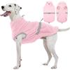 Kuoser Maglione per cani in pile, regolabile, caldo, con coulisse, morbido gilet per cani con apertura per cani di taglia media, colore rosa, L