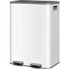 Garvee Pattumiera, 2 x 2 x 30 l, bidone della spazzatura per cucina a doppio scomparto per riciclaggio della cucina, pattumiera in acciaio inox e pattumiera combinata con coperchio a chiusura