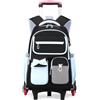 Amythe Zaino Trolley Scuola Elementare e Media, 28L, Sganciabile | Zaini con Rotelle per Ragazze Adolescenti, Zaino Trolley Bambina 6 Ruote Borsa Casual per Viaggi, Nero Blu
