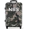 NoBoringSuitcases.com Valigia Personalizzabile, Grande Serratura TSA, Valigia Rigida Media, Motivo mimetico - Grigio