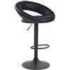 CLP Sgabello Cucina Rétro Moderno Olinda In Similpelle I Sedia Alta Bar Altezza Regolabile 60-81 CM - Colore: nero, Colore del telaio: nero