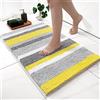 MIULEE Tappeto Morbido in Microfibra Assorbente Giallo Grigio 70x120 cm | 1 Pezzo Tappeto all'Ingresso Casa Lavabile per Bagno Doccia per Soggiorno e Cameretta Bambini Ingresso Interno