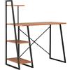 vidaXL Scrivania con Mensole Nera e Marrone 102x50x117 cm