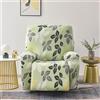 FANSU Copripoltrona Relax Reclinabile Universale 1/2/3 Posto Cina Fiori Stampa Copripoltrona Reclinabile Elasticizzato Coprisedile con Tasche, Fodere per Poltrona Relax (Verde,1 Posto)