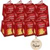 Generico 32 X Mini Panettone Balocco con gocce di cioccolato 80 g + 32 tag in legno augurali per i clienti mini panettoncino + tag personalizzabili regalo aziende negozi aziendale clienti personalizzato