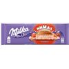 Milka MMMAX Tavoletta di Cioccolato al Latte Alpino con Ripieno Cremoso alla Fragola 56%, Tavoletta Extra Grande, 300g