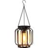 Kimuwote Lampada solare da appendere, 1 lanterna solare in metallo con lampadina a LED più grande, luci solari da giardino con gancio e catena per terrazza, prato, balcone, cortile