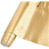 BENECREAT 2 Rotolo Cubo D'Acqua In Metallo Goffrato A Specchio Cristallo Oro PU Ecopelle, Rotolo In Similpelle Metallizzata Effetto Screpolato, 135x30cm