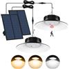 T-SUNUS Lampada Solare da Esterno, Lampada a Sospensione Solare con Sensore di Movimento 3 Modalità IP65 Impermeabile Dimmerabili Luci Solari a Sospensione