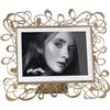 Arti & Mestieri Scarabocchio - Cornice portafoto grande orizzontale di Design 100% Made in Italy - in Ferro, 26x22h cm (Oro laccato)