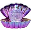 Creative Touch Clam Shell LED Lampada d'atmosfera, Blu Viola Metallizzato | Luce notturna a forma di conchiglia, cambia colore, con sfera glitterata e perla, alimentata tramite USB o a batteria