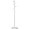 MAKA change your life quality Maka Appendiabiti da Terra Jerry Bianco in Metallo Alto 173 cm, Attaccapanni Piantana Moderno Minimalista con Base Circolare da 37 cm e Ganci su Più Livelli per Giacche Cappotti Borse, 37x37x173 cm