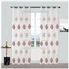 Generico Tende Damascate da interno coppia 280x140 cm occhielli 4 cm coprenza media per balcone o finestra per ambienti moderni o classici tessuto leggero decorativo (Rosso)