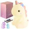 Madrigal Lampada Unicorno - Luce Notturna Bambini - Cameretta - Ricaricabile USB-C con Telecomando - Multicolore e Luce Calda - Soffice Silcone - Timer luci Arcobaleno