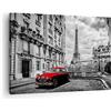 ARTTOR Quadro su Tela 70x50 cm Stampe da Parete Architettura Bianco e Nero - 3214 | Auto Eiffel Strada Quadro Decorativo Piccolo 1 pezzo Soggiorno Camera da Letto Arte da Parete Decorazione da Parete ARTTOR
