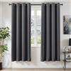 TOPICK Tende Oscuranti per Interni 2 Pannelli L140 x A220 cm Grigio Scuro | Curtains Termiche Isolanti Anti-Rumore, Tende Oscurante Moderne con Anelli per Soggiorno e Camera da Letto