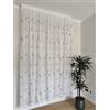 CATTANI TESSUTI Tende per interni su Misura con Fettuccia Arricciatenda, Tessuto Bianco Ricamato con Fiore grigio, Larghezza 280 cm, Adatta per Binari da 140/170 cm, Altezza Regolabile 180-280 cm - 280x190 cm