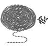 PATIKIL 18pz 120 Sfera Catena 2.4mm Sfera Catena Perlina Artigianato Nero | Abbinato, con Connettore Chiusura, per Collana, Appeso Etichetta Anelli, Fai da Te