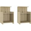 vidaXL Comodini 2pz Rovere Sonoma 40x35x60 cm in Legno Multistrato