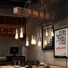 AHQX Retro Lampada A Sospensione Legno Industriale Loft Bar Appeso Lampada Soggiorno Camera Cucina Luci Pendenti in Metallo E27*8 Regolabile in Altezza Lampadario Metallo Dell'annata Paralume Ciondolo