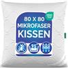 KNERST Guanciale 80x80 Microfibra, Cuscino Letto Made in UE, 95°C | Cuscino letto, Ökotex, anallergico, traspirante, morbido, imbottitura microfibra, lavabile 95°C