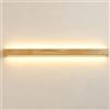 JIAODIE Applique Lunga In Legno LED Dimmerabile Lampada Da Parete Moderna Interna Luce A Muro A Doppia Emissione Luminosa Adatta Per Camera Da Letto Soggiorno Scale Corridoio Studio(Natural,100cm)