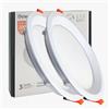 FactorLED Confezione da 2 LED da incasso circolare, 17 cm, 16 W, 200 W, pannello rotondo da incasso, URG17, potenza regolabile, luce selezionabile 3000 K-4000 K-5700 K (CCT) (2, Ø170 mm)