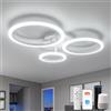 YUNLONG Plafoniera LED Smart a 3 Anelli, Lampadario Moderno Dimmerabile con App/Alexa/Telecomando, Luce da Soffitto 19W 1900LM (3000K-6500K) - Installazione Facile per Camera e Soggiorno, Bianco