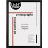 KAIWIN Cornice portafoto 35,5 x 28,5 cm, colore nero, 35 x 28 cm, con vetro acrilico, per supporto da tavolo o da appendere alla parete, cornice per poster