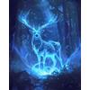 MBYAUYN Diamond Painting - Set di quadri fai da te per adulti, con cervi luminosi nella foresta mistica, decorazione da parete per soggiorno, 30 x 40 cm