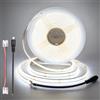ACELUMO 12 V Striscia LED COB 5 m Bianca Freddo, 6000K, Alimentazione Non | Striscia LED Dimmerabile per Cucina, Camera Letto, Interni, Illuminazione indiretta, 9 w/m, 90 lm/w, CRI 92, Larghezza 8mm