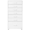 Dokiiovo Cassettiera a rotelle in metallo con 7 cassetti, armadietto per documenti mobile, con ruote, per casa, ufficio, 35 x 26 x 69 cm (bianco)