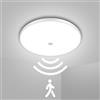 Litglobe Plafoniera LED Soffitto con Sensore di Movimento 36W,6500K Bianco Freddo Lampada da Soffitto,3600LM Ø36cm Plafoniera Rotonda LED,Luce per Portico, Balcone, Corridoio, Scale, Ripostiglio, Garage