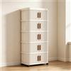Refein 5 scatole impilabili con coperchio, 25 l, con ruote | Organizer per armadio, contenitore pieghevole in plastica, per casa, ufficio
