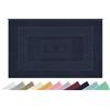 Il Gruppone Passione Casa Tappeto Bagno Assorbente In Spugna Varie Misure Da Scendidoccia A Tappeto Grande Lavorazione Jacquard Tinta Unita Ricamo Cornice Lavabile Lavatrice - BluScuro - TappetoBagno60x120