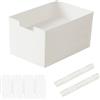 Tokenhigh Organizer per armadio estraibile, bianco, cassetto telescopico con guida scorrevole, contenitore estraibile in plastica, per armadio, cucina, gabinetto (L:30,5 x 20,5 x 15 cm)