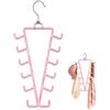 YI Boutique 12 Ganci Organizer per Accessori con Gancio Girevole a 360° rosa | Appendino Multi-Gancio per Sciarpe, Cinture, Cappellini, Organizer Verticale per Armadio