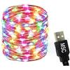 MSC - 10 m - 100 * LED 4 colori rosso/verde/blu/giallo colorato stringa di luci su cavo di rame, ideale per Natale, feste, matrimoni, decorazioni 4 colori-USB1